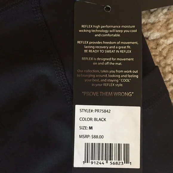 NWT Reflex black high waisted leggings, M - Picture 9 of 12